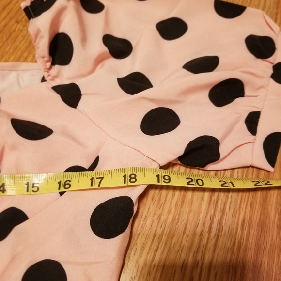 Pink & Black Polka Dot Ruffled Hem Dress - Picture 5 of 6